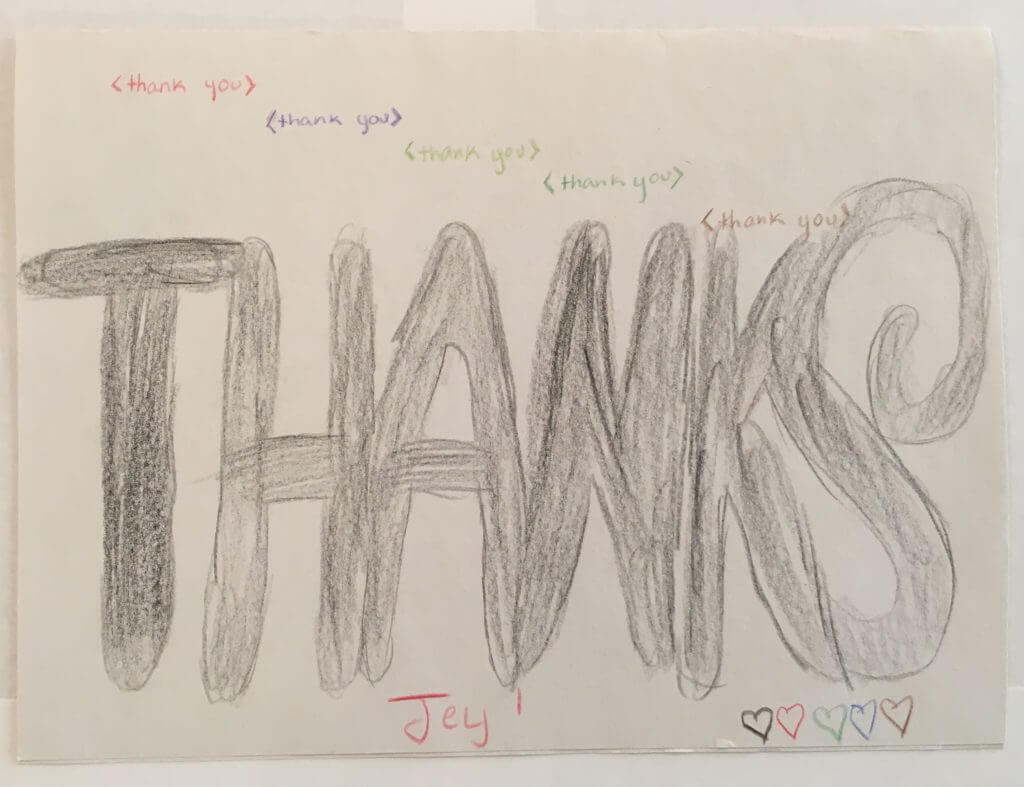 Thank you in code