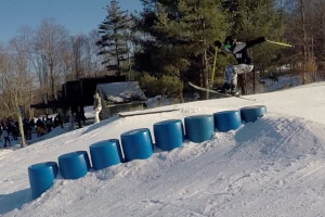 Charlie skiing