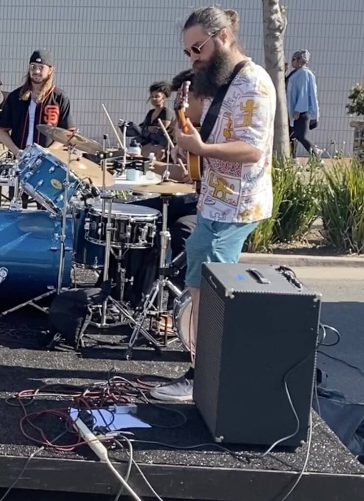 Devin playing bass