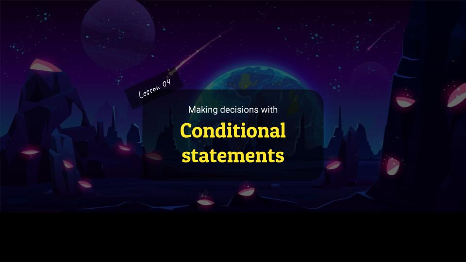 Intro to Text-Based Programming lesson 4