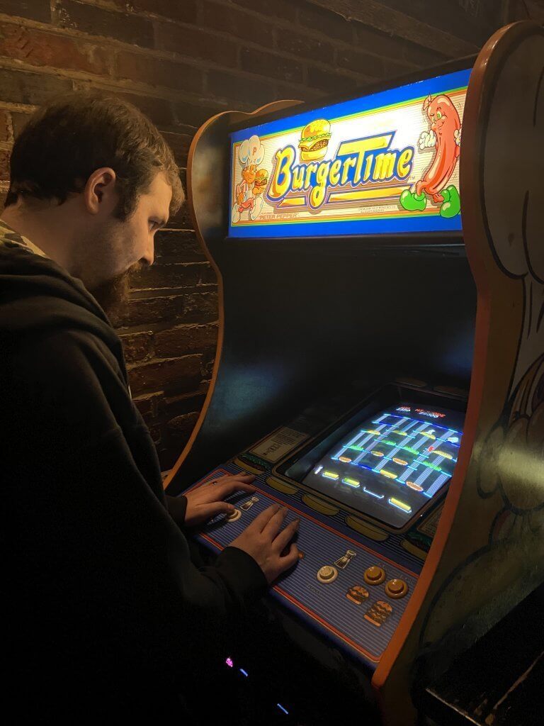 Mike playing video games