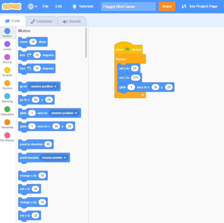animate scratch motion block