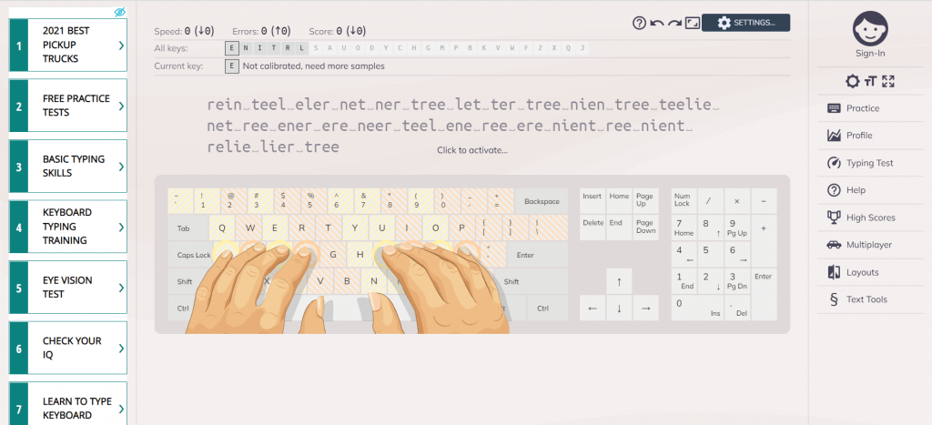keyboarding keybr