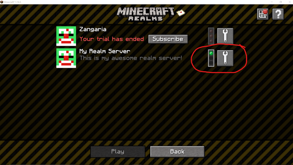 minecraft friends my realms server