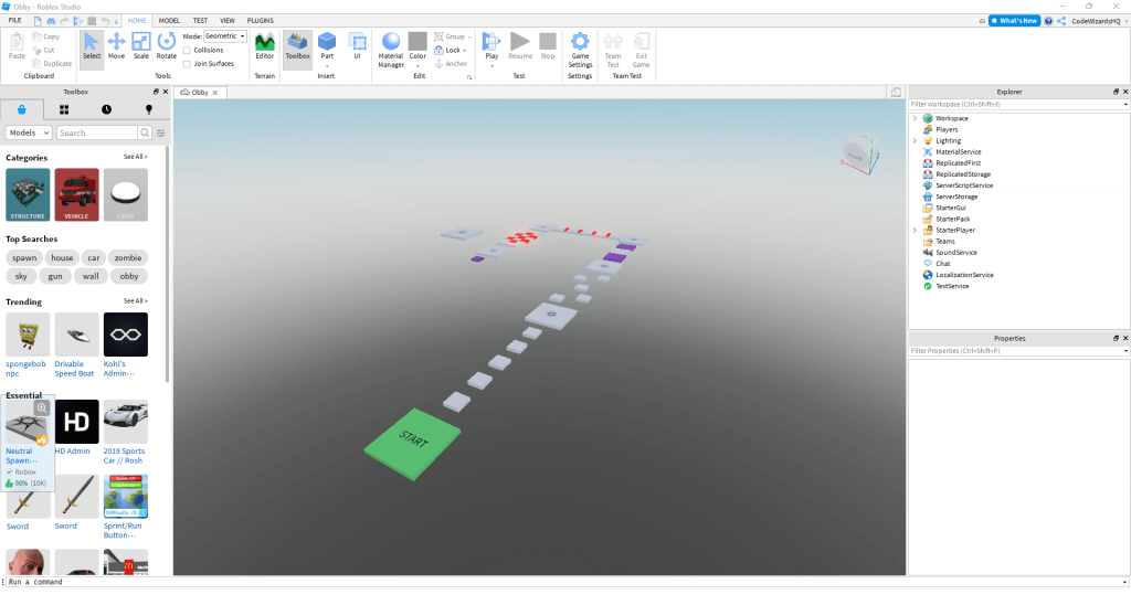 Make a roblox obby game step 4